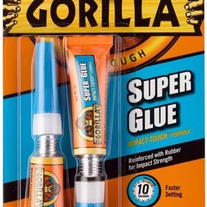 Gorilla Super Glue - Two 3 Gram Tubes - Clear