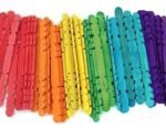 Multicolored Grooved Craft Sticks -Pack of 50