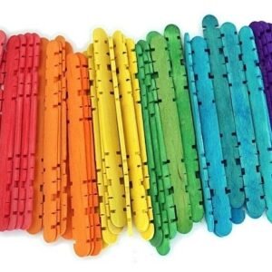 Multicolored Grooved Craft Sticks -Pack of 50