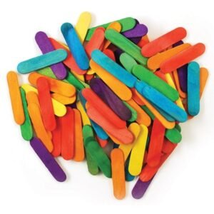 Mini Colored Craft Popsicle Sticks- Pack of 100