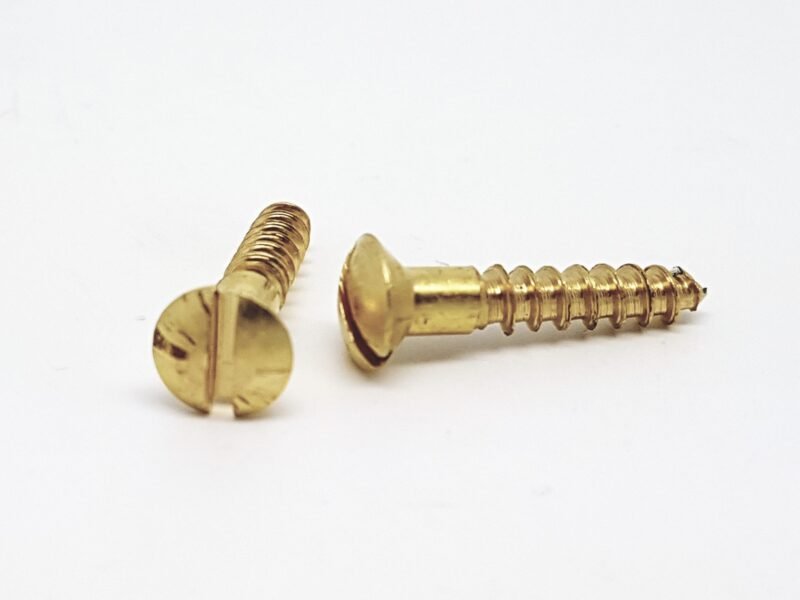 Brass Slotted Round Head Screws - Pack of 200 (5/8" x 4g)