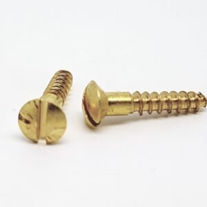 Brass Slotted Round Head Screws - Pack of 200 (5/8" x 6g)