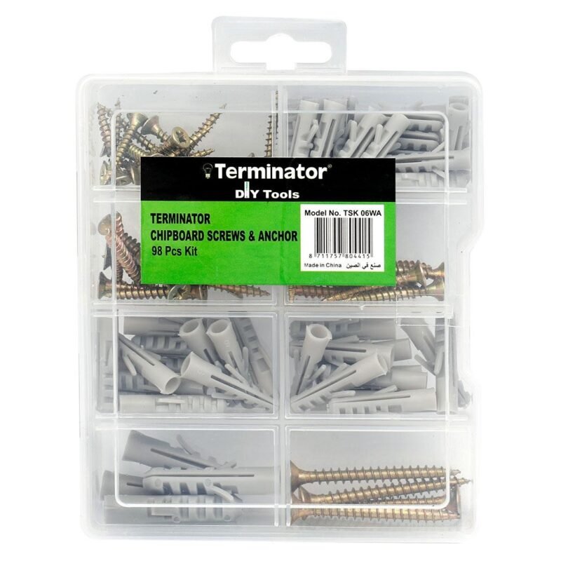 Terminator Chipboard Screw & Anchor Kit 98pcs