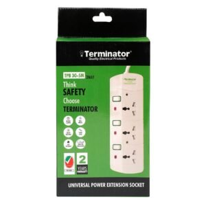 Terminator 3 Way Universal Power Extension Socket With 13A 5M Cable