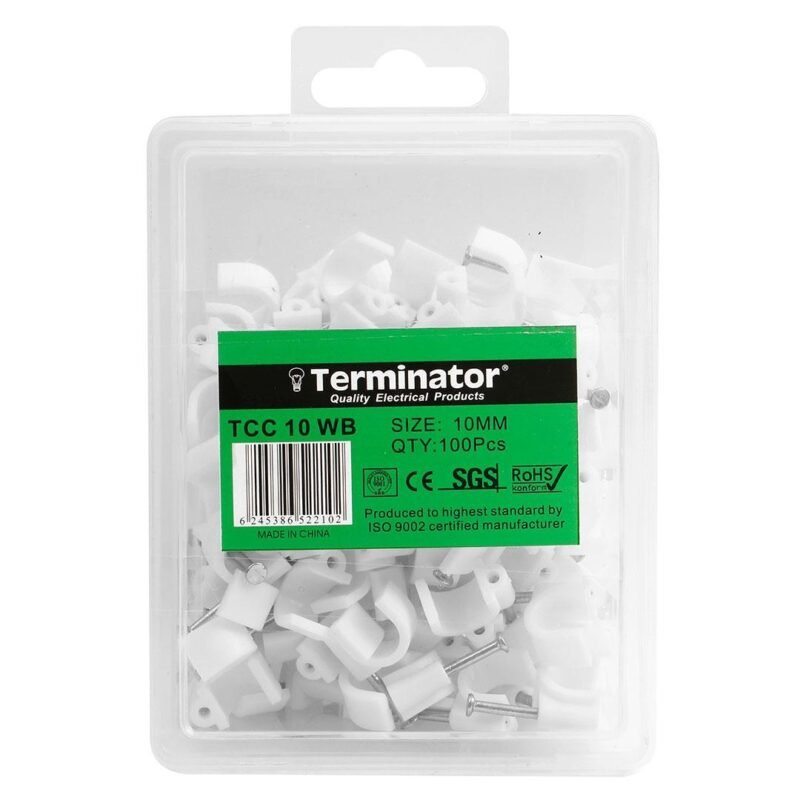 Terminator Cable Clips 10mm 100 Pcs