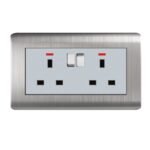 Milano 13A 2 Gang Socket - Stainless Steel