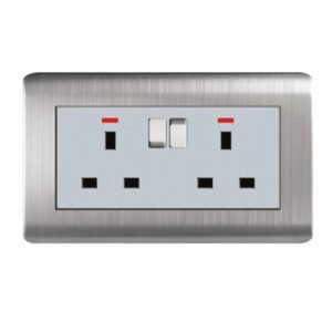 Milano 13A 2 Gang Socket - Stainless Steel