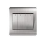 Milano 10A 4 Gang 1 Way Switch - Stainless Steel