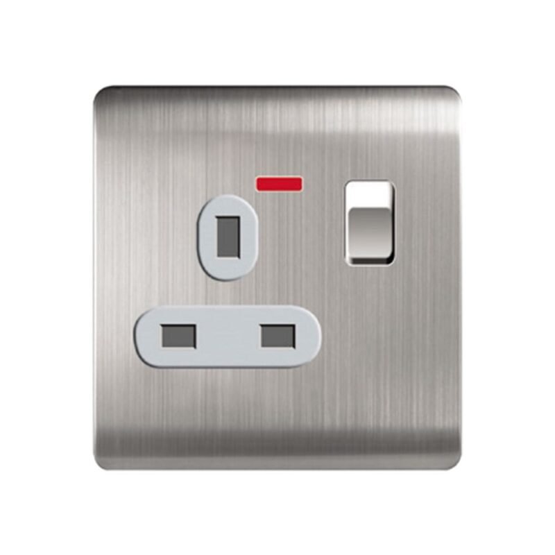 Milano 13A Switch Socket - Silver