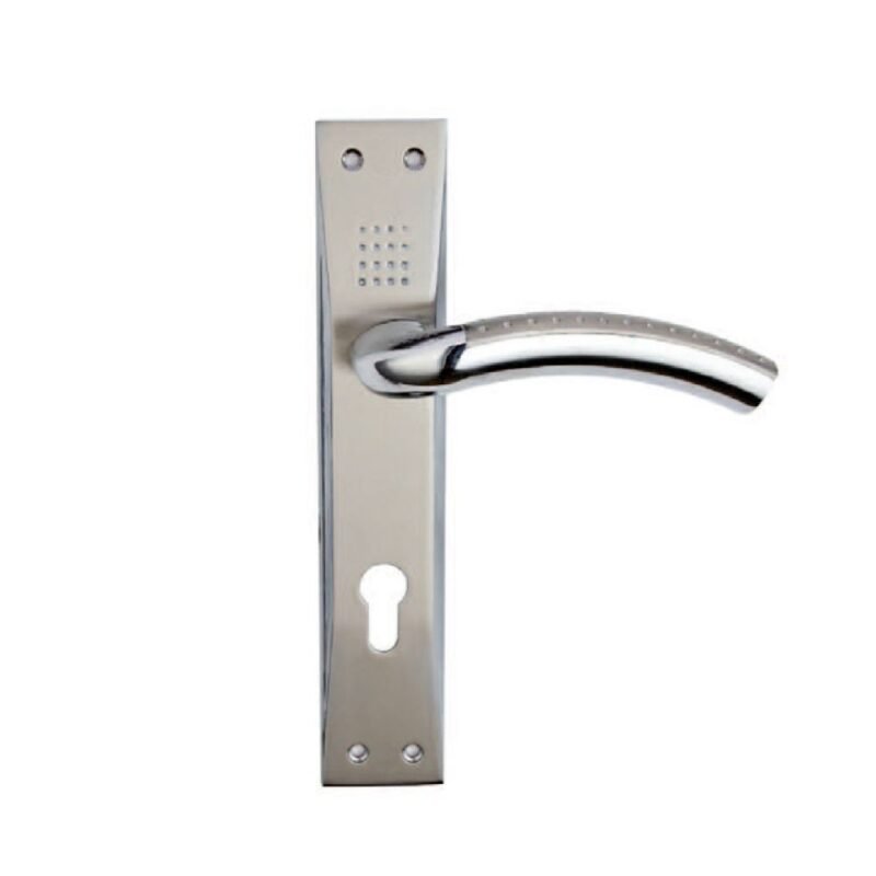 Milano Paru Door Handle On Plate 320-140L SN/CP