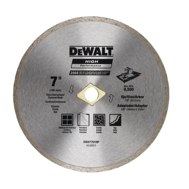 Dewalt Continuous Ceramic Tile Cutting Diamond Blade 180mm