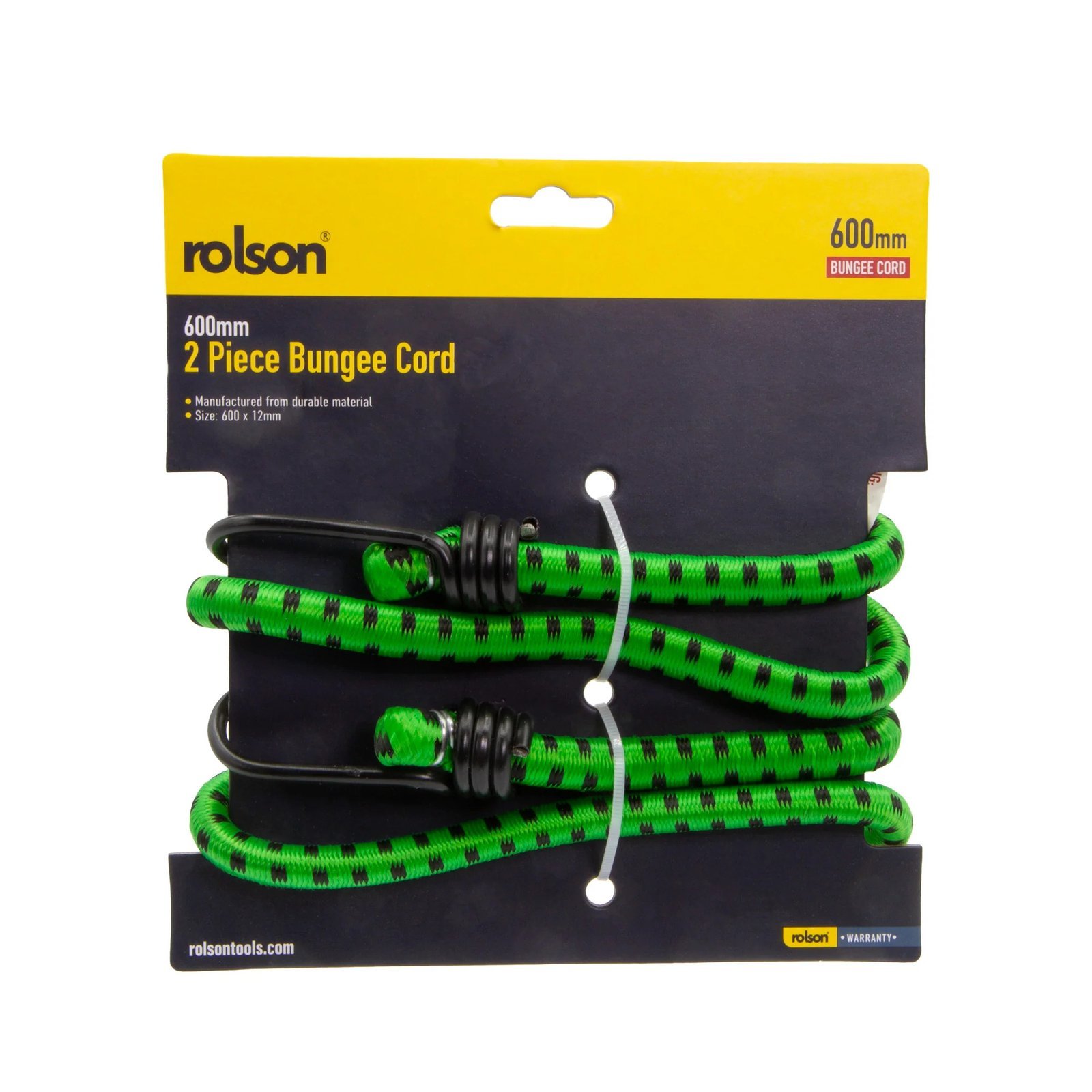 Rolson 2pc 600 x 12mm Bungee Cord