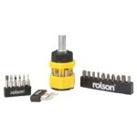 Rolson 34pc Stubby Ratchet Screwdriver & Bit Set